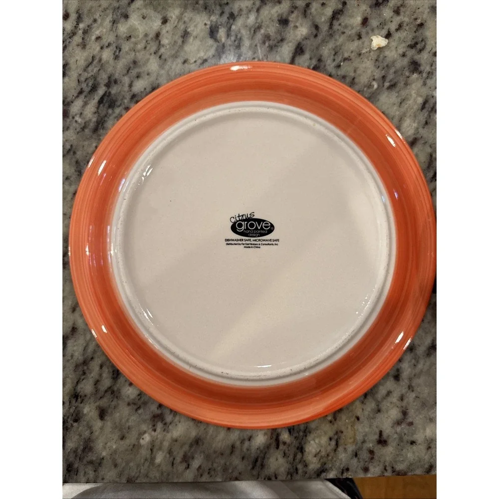 CITRUS GROVE 10-3/4"  Orange Swirl Dinner Plate - Picture 2 of 4